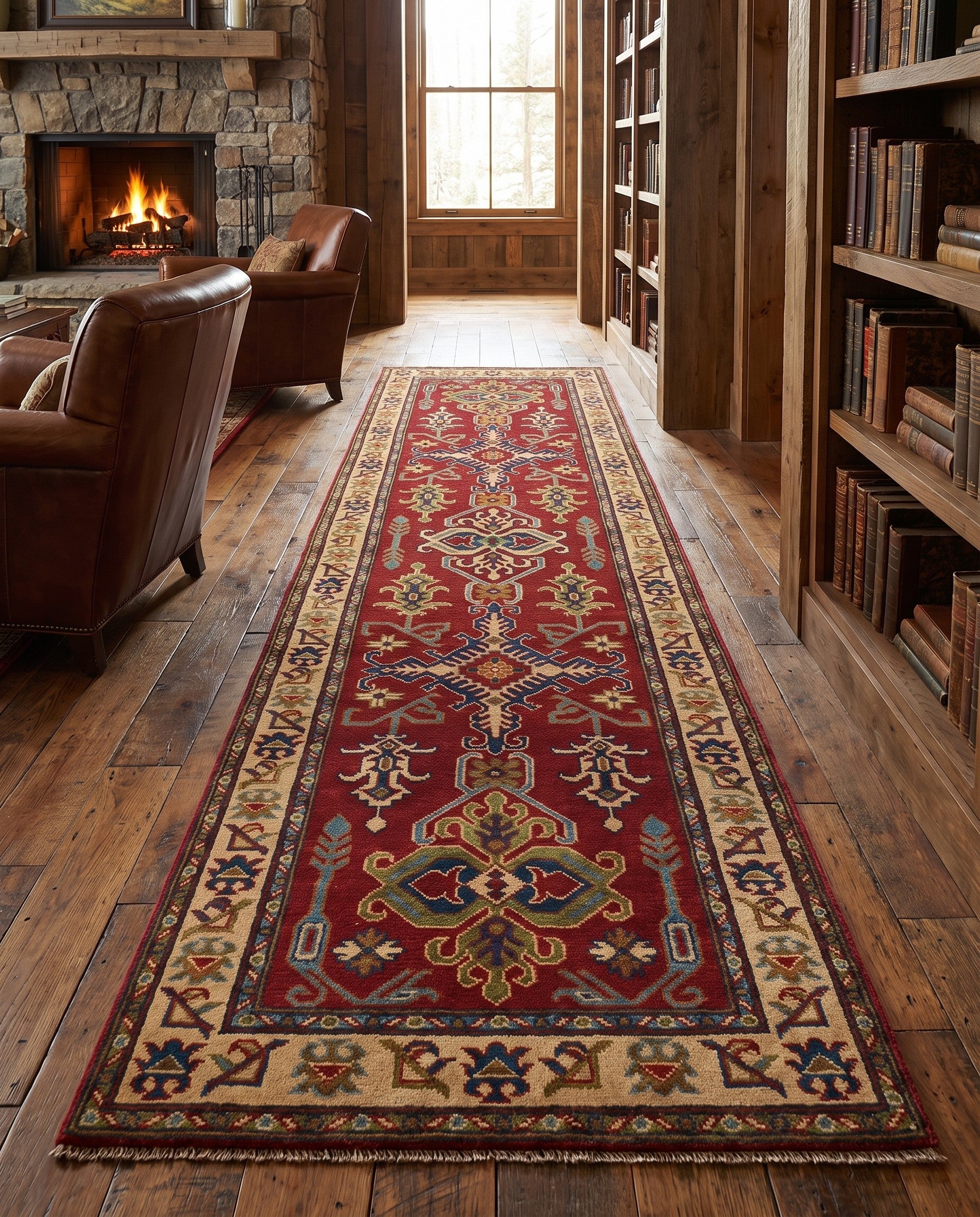Detail image 3 of 10: 2' 8 x 9' 5 Hand Knotted Kazak Runner Rug