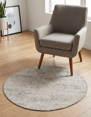 3' x 3' Easy-Clean Modern Indoor / Outdoor Round Rug
