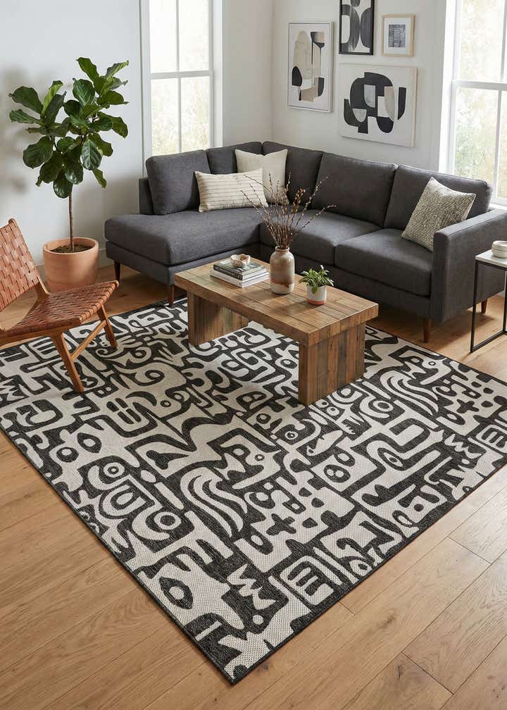 10' x 10' Easy-Clean Modern Indoor / Outdoor Square Rug