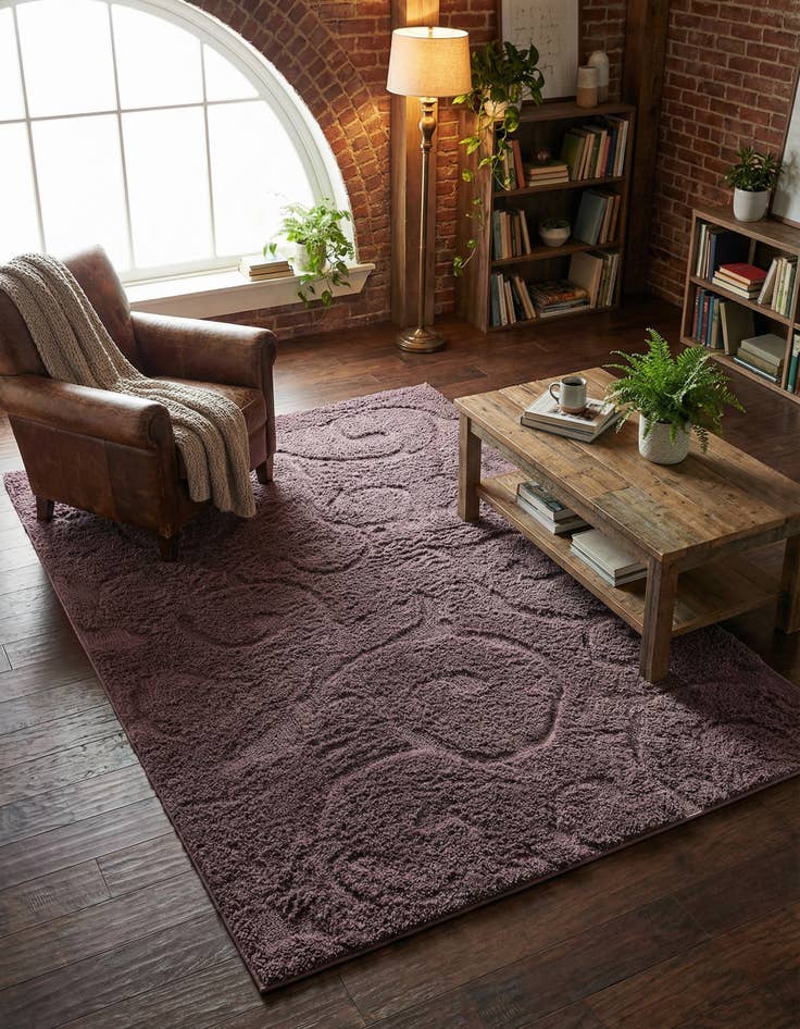 Detail image of 4' x 6' Floral Shag Rug