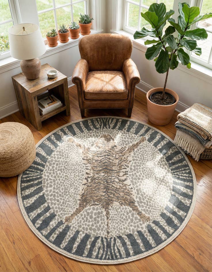Detail image of 5' x 5' Safari Round Rug