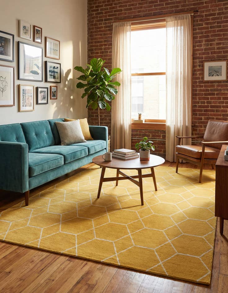 Detail image of  7' 10 x 11' Lattice Frieze Rug