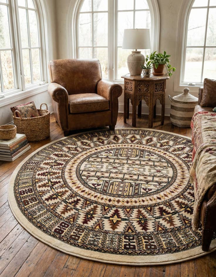 Detail image of 6' x 6' Bokhara Round Rug
