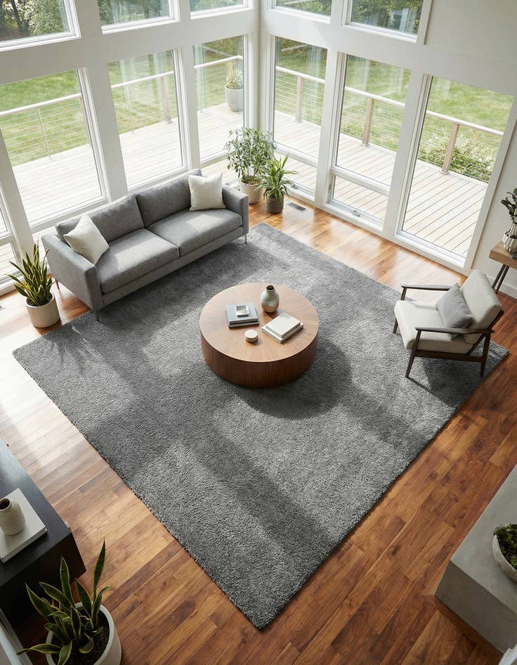 Detail image of  10' x 10' Solid Frieze Square Rug