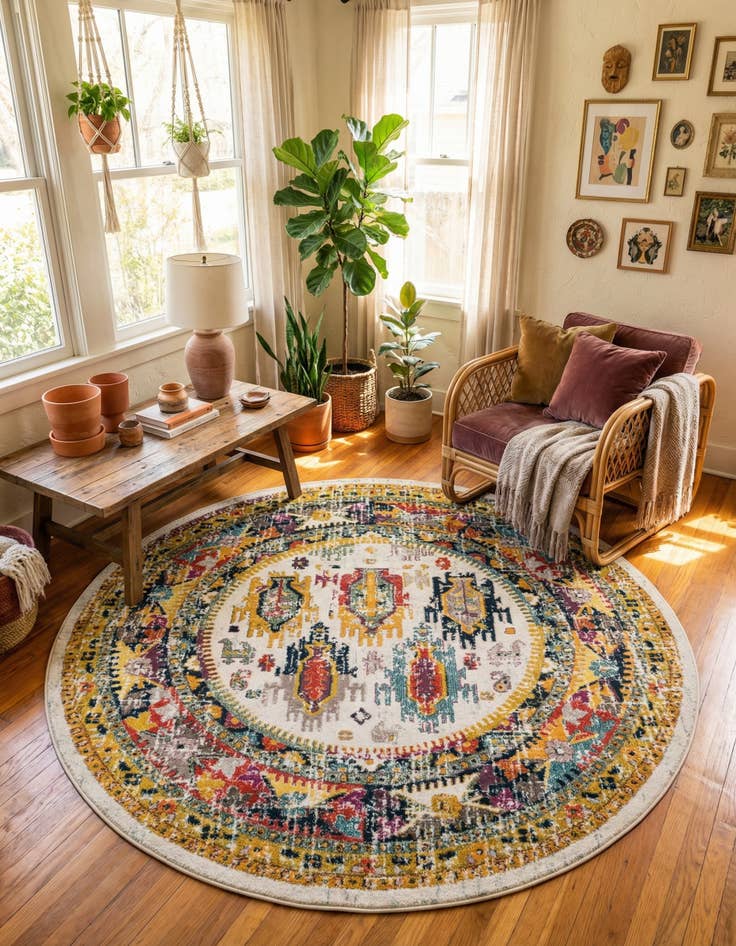 Detail image of 7' 10 x 7' 10 Carrington Round Rug