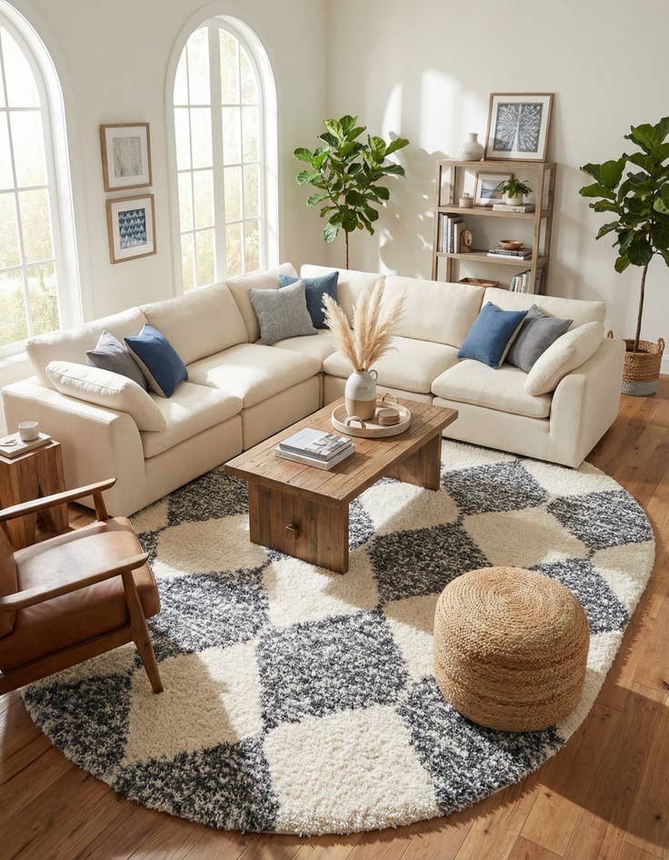 Detail image of  7' 10 x 10' Serenity Shag Oval Rug