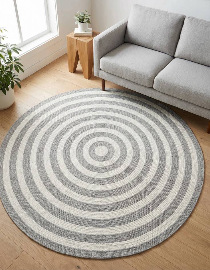 Detail image of 5' 3 x 5' 3  Hand Woven Eco Verse   Washable Indoor / Outdoor Round Rug