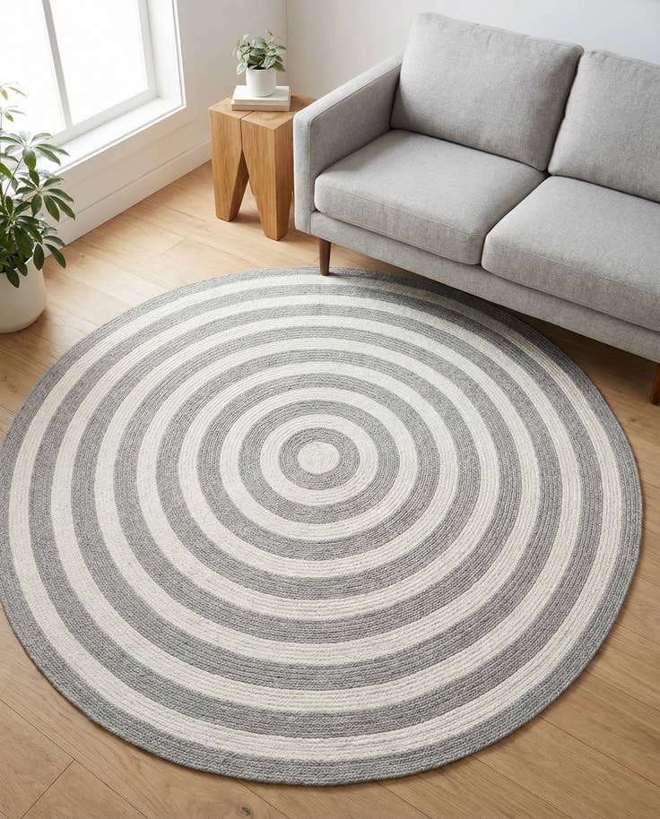 Detail image of 5' 3 x 5' 3 Easy-Clean Eco Verse Washable Indoor / Outdoor Round Rug