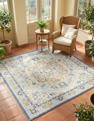 Sky blue Whitney Square Rug