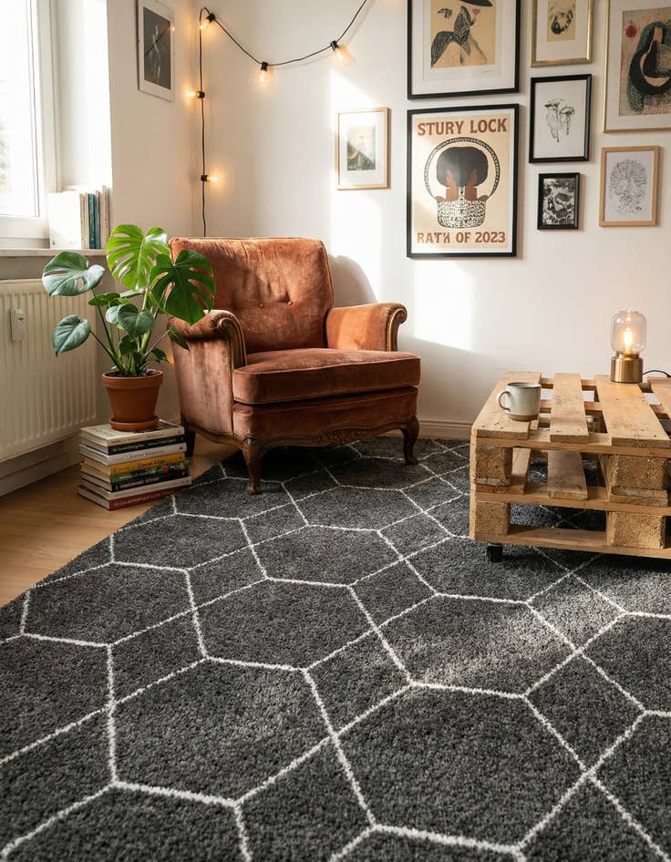 Detail image of 4' x 6' Lattice Frieze Rug