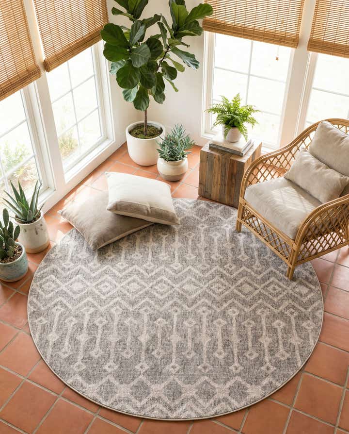 7' x 7' Eco Trellis Round Rug