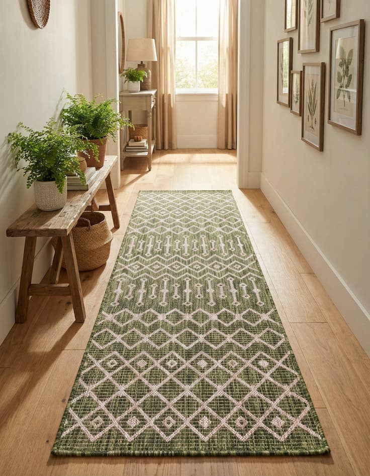 Detail image of 2' x 6' Washable Lattice Indoor / Outdoor Runner Rug