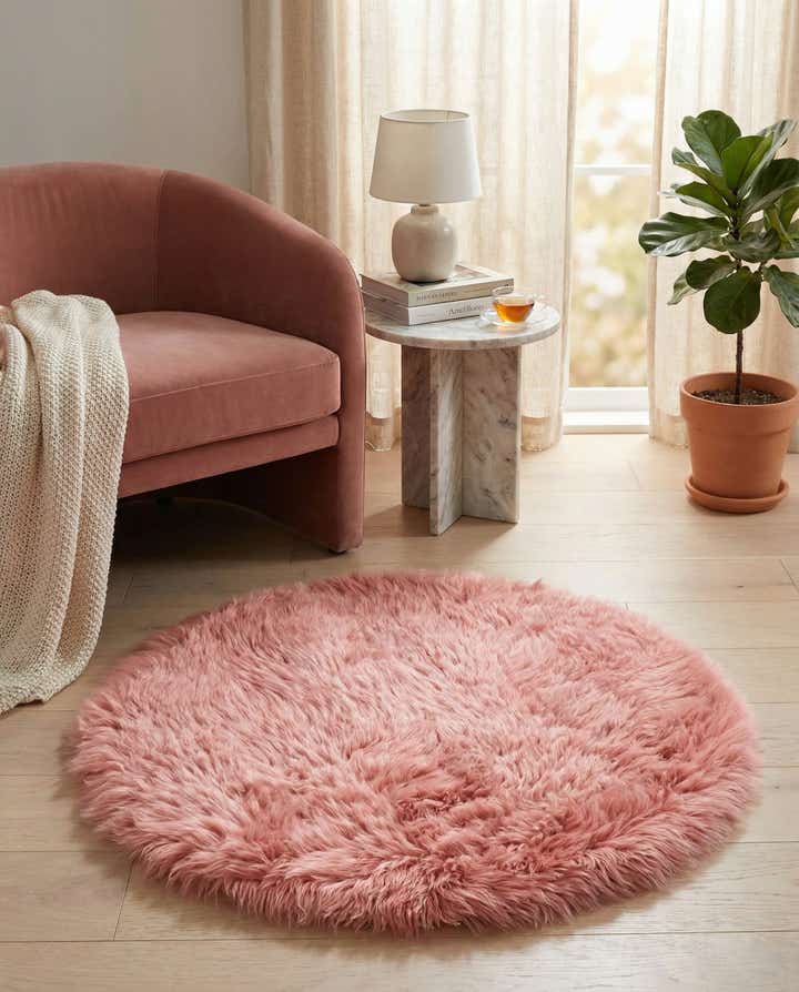 3' x 3' Sheepskin Round Rug