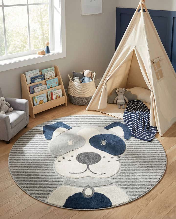 7' x 7' Whimsy Kids Round Rug