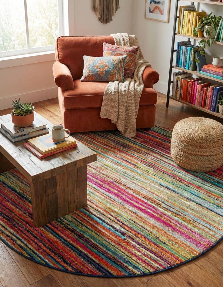 Detail image of 7' x 7' Azalea Round Rug