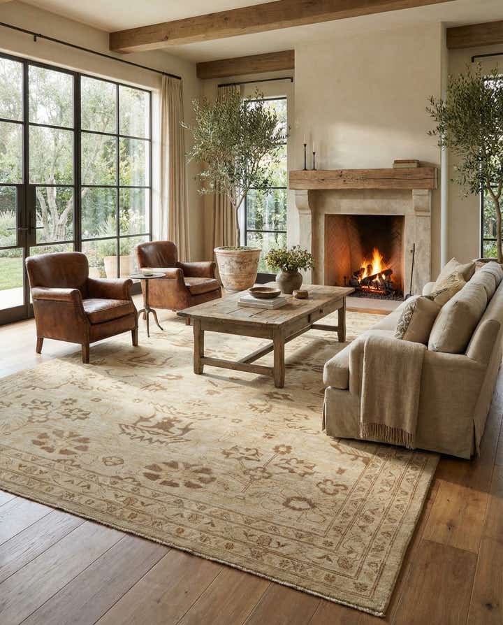 9' 2 x 12' 7 Hand Knotted Oushak Wool Rug