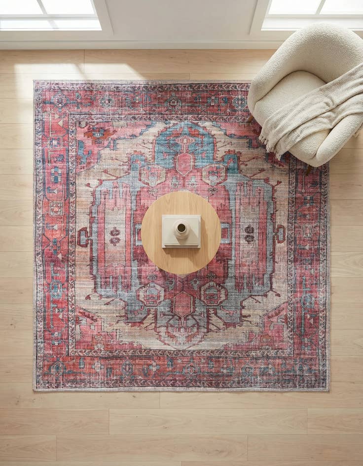 Detail image of 7' 3 x 7' 3 Washable Maahru Square Rug