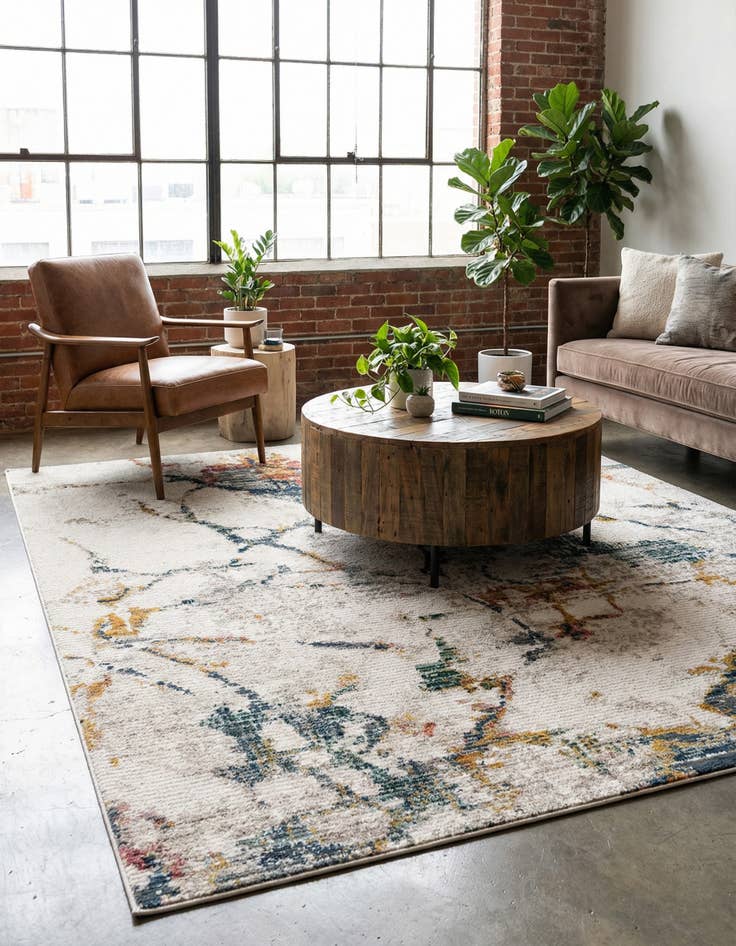 Detail image of 7' 3 x 7' 3 Gemstone Square Rug