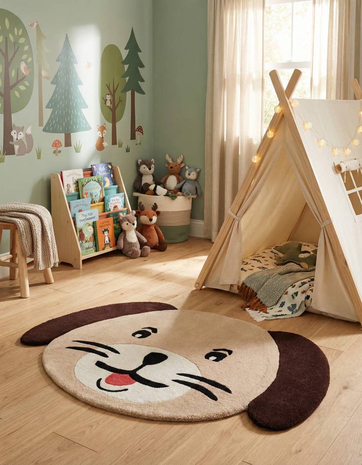 Detail image of 3' 6 x 5' 1 Playtime Kids Wool Freeform Rug