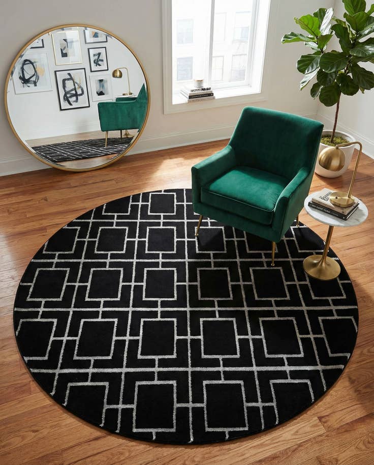 Detail image of 7' 10 x 7' 10 Marilyn Monroe™ Glam Deco Round Rug