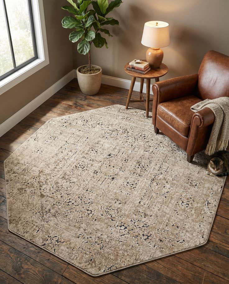 Detail image of 5' 3 x 5' 3 Eliza Octagon Rug