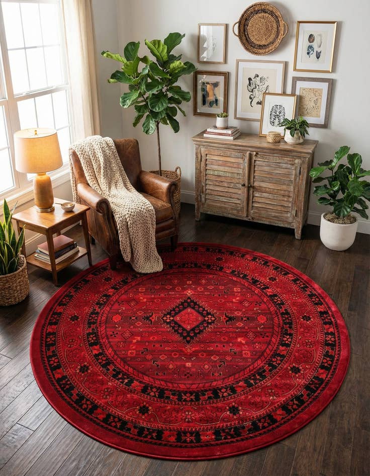 Detail image of 6' 1 x 6' 1 Bokhara Round Rug