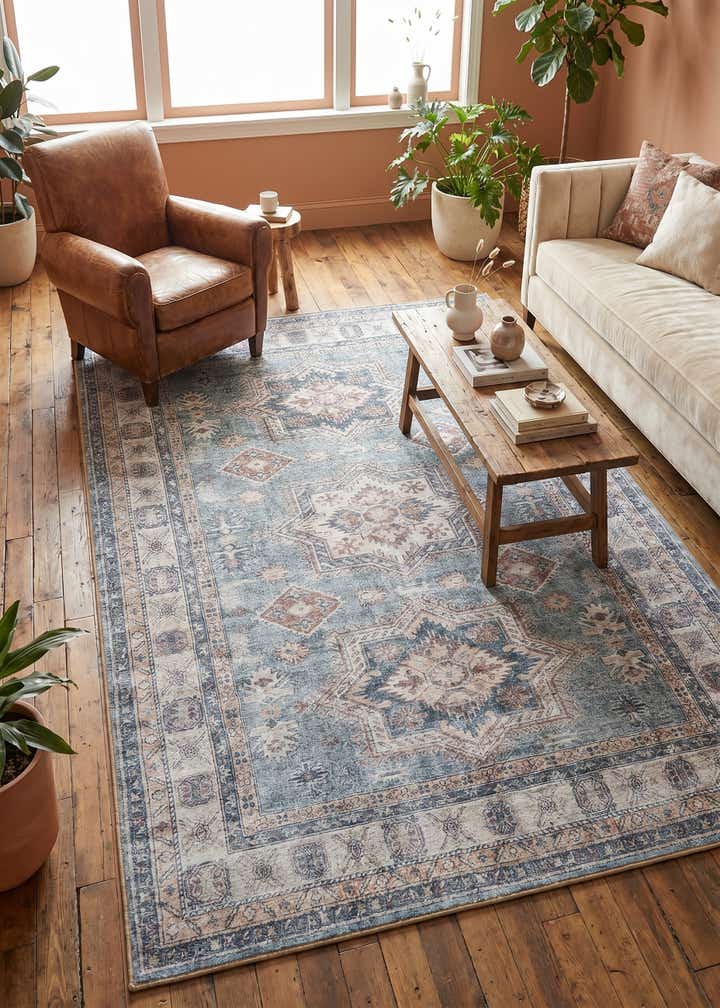 6' 1 x 9' Washable Timeless Rug