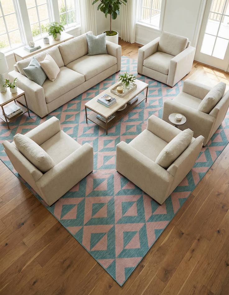 Detail image of 13' x 13'  Washable Jill Zarin Napa Indoor / Outdoor Square Rug