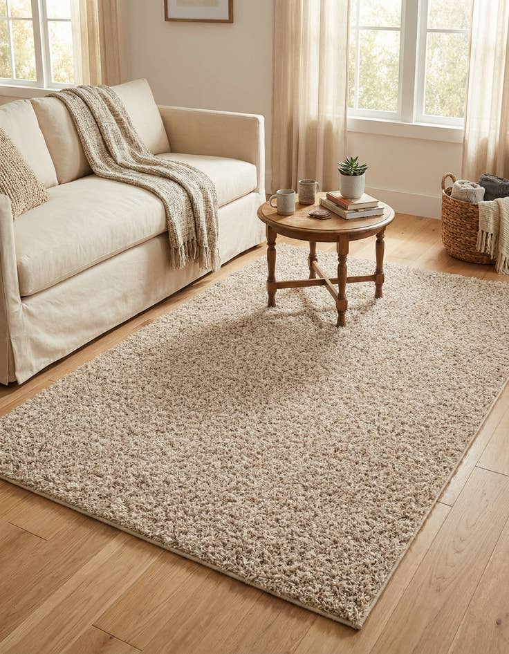 Detail image of 4' x 6' Comfort Solid Shag Rug