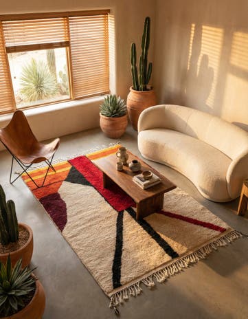 5' x 7' 8 Hand Knotted Moroccan Wool Rug