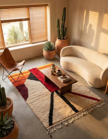 5' x 7' 8 Hand Knotted Moroccan Wool Rug