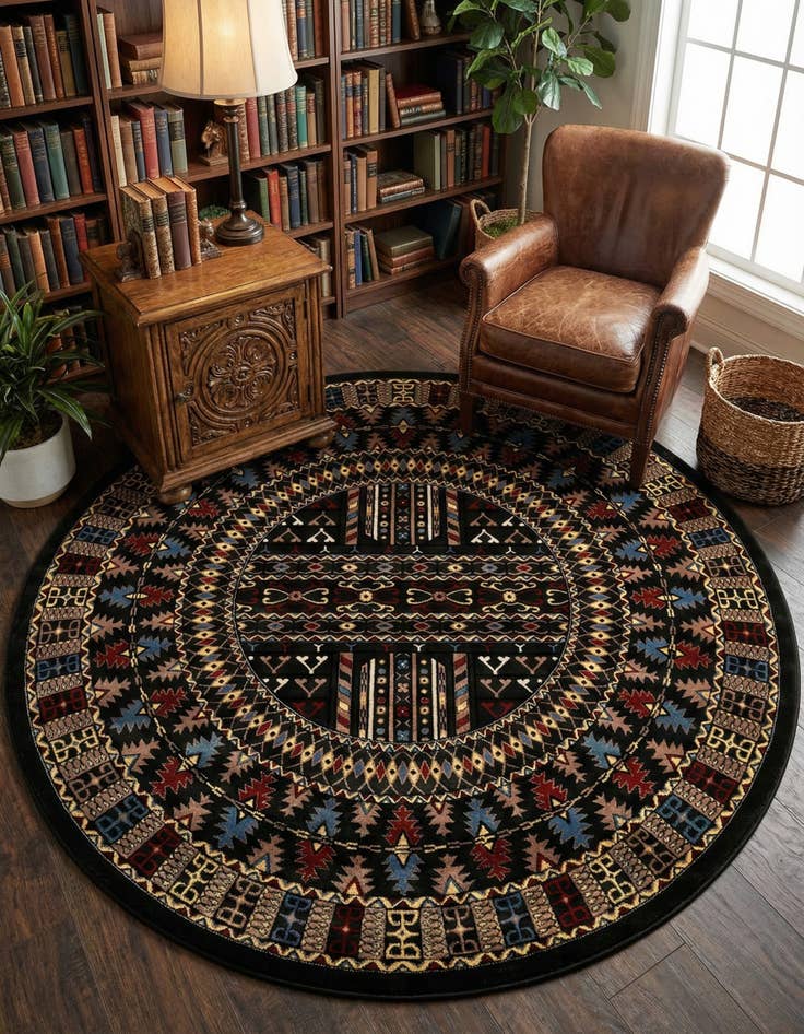 Detail image of 7' 10 x 7' 10 Bokhara Round Rug