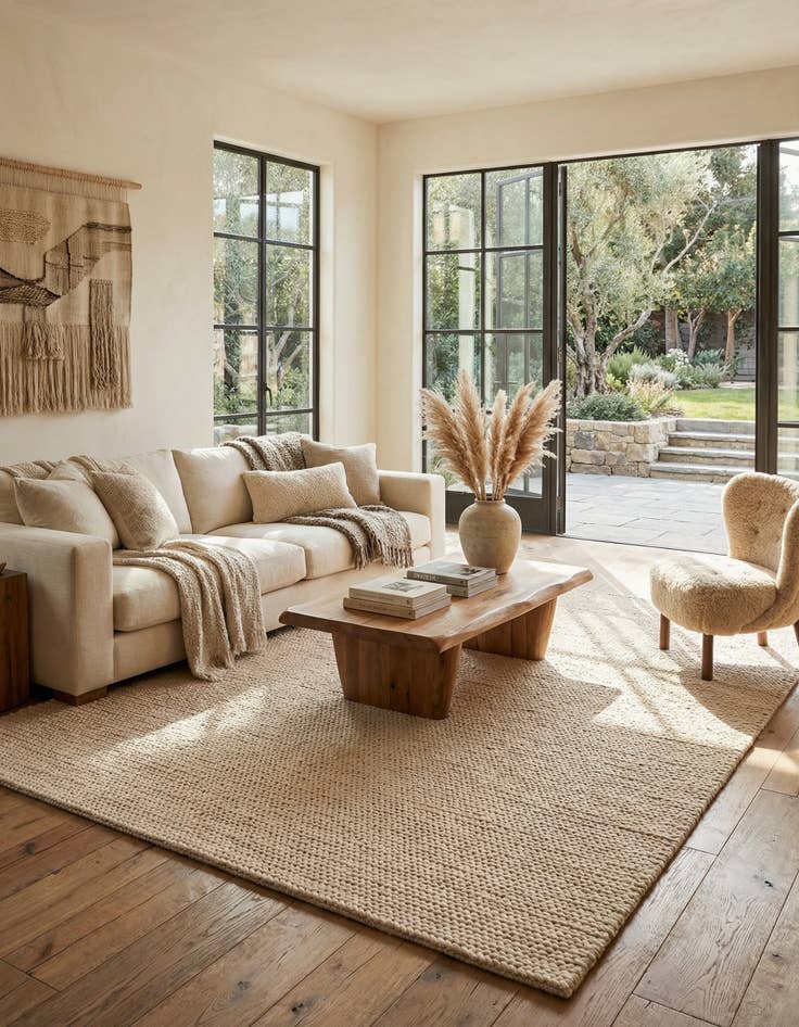 Detail image of 9' x 12'  Hand Woven Lana New Zealand Wool Rug