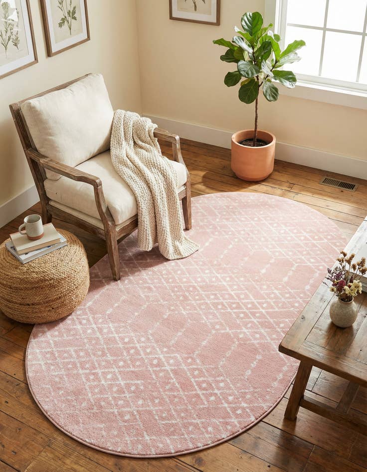 Detail image of 5' 3 x 8' Paxon Trellis Oval Rug