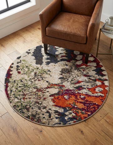 4' x 4' Washable Haerfest Round Rug