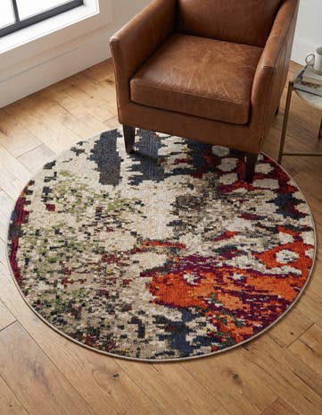 4' x 4' Washable Haerfest Round Rug