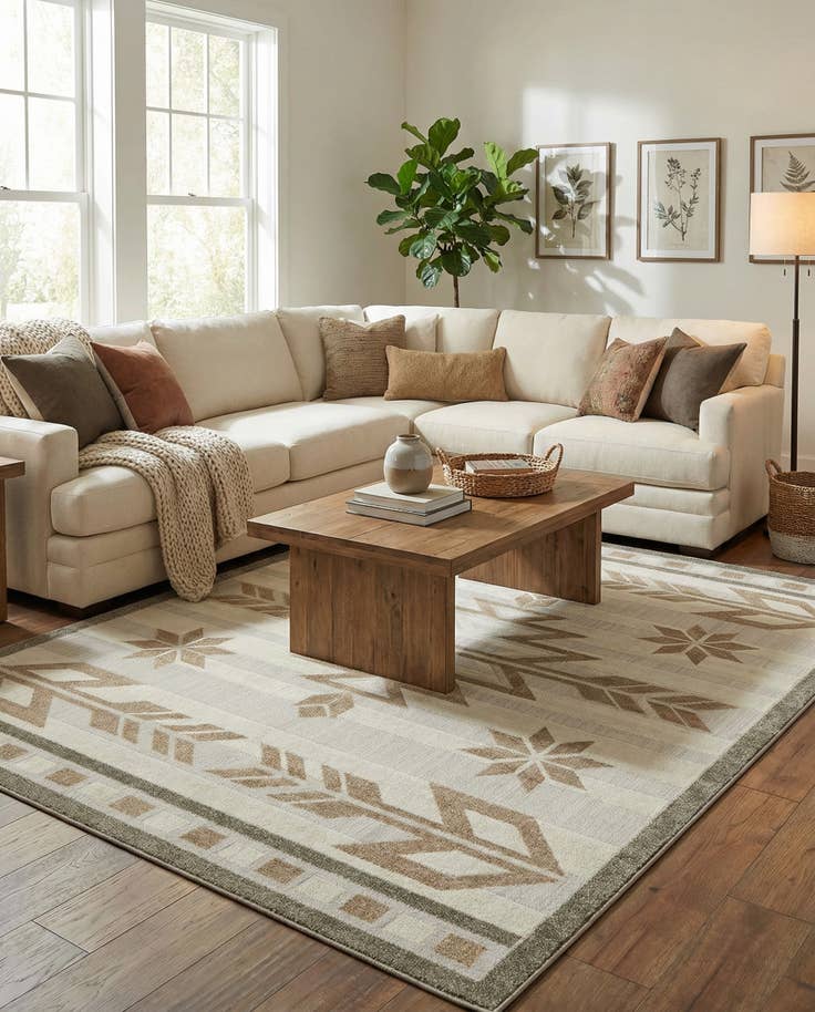 Detail image of 8' x 10' Easy-Clean Modern Indoor / Outdoor Rug