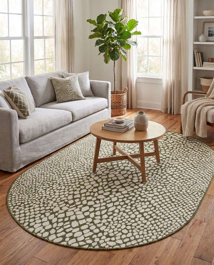 5' 3 x 8' Easy-Clean Jill Zarin Cape Town Indoor / Outdoor Oval Rug