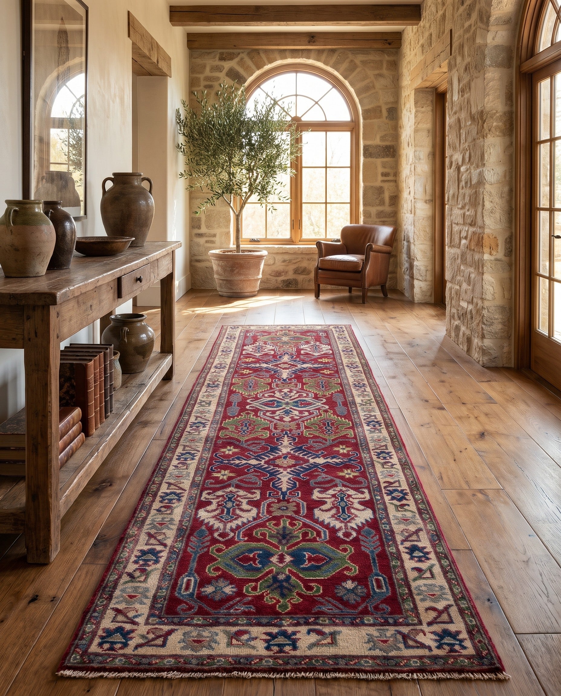2' 8 x 9' 7 Hand Knotted Kazak Runner Rug