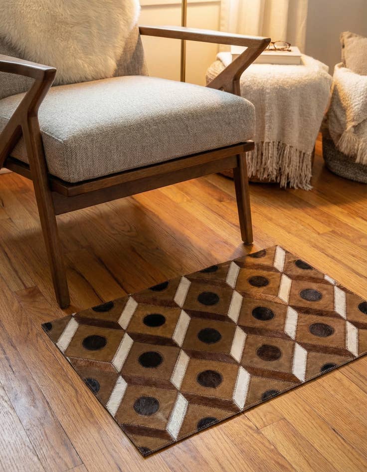 Detail image of 2' x 3' Cowhide Leather Rug