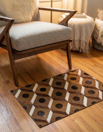 2' x 3' Cowhide Leather Rug