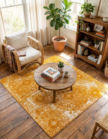 Yellow Monte Carlo Square Rug