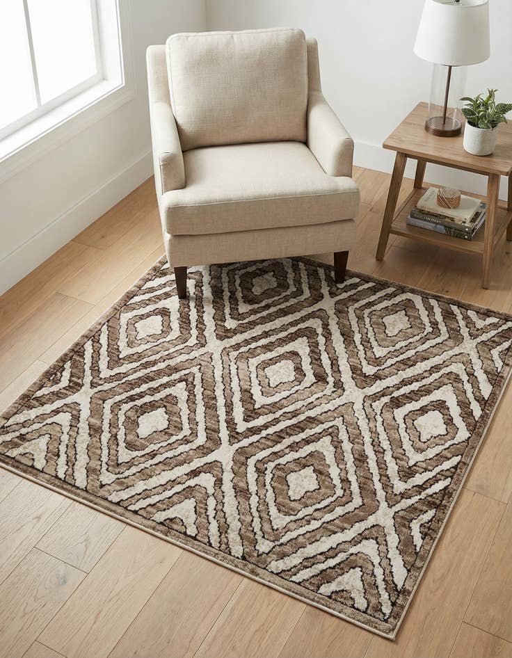 Detail image of 3' 3 x 3' 3 Hermitage Square Rug