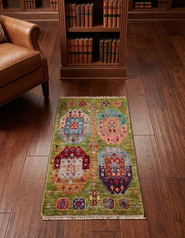 Detail image of 1' 10 x 3' 4 Hand Knotted Ariana Ziegler Rug