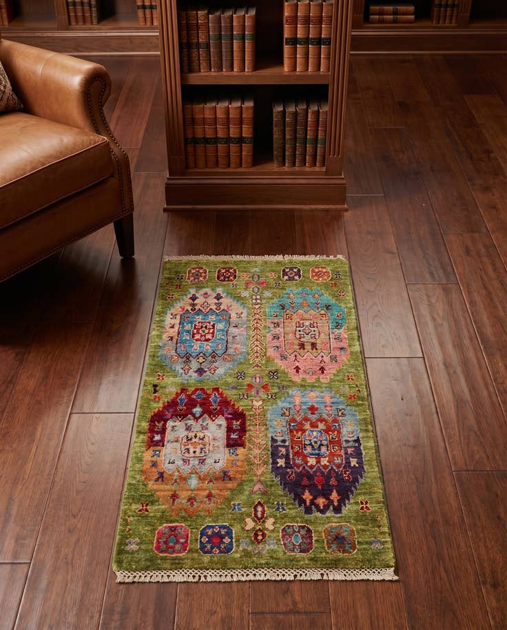 Detail image of 1' 10 x 3' 4 Hand Knotted Ariana Ziegler Rug