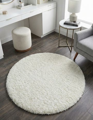 Bone Marilyn Monroe™ Shag Round Rug
