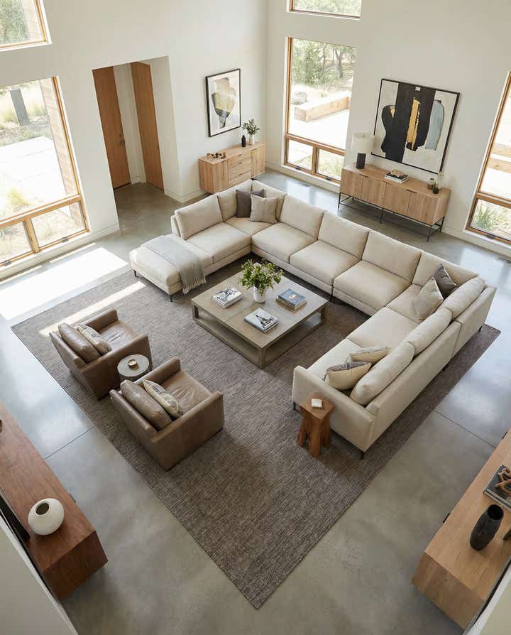 13' x 13' Easy-Clean Solid Indoor / Outdoor Square Rug