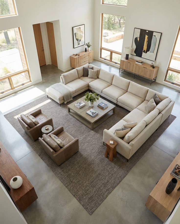 Detail image of 13' x 13' Easy-Clean Solid Indoor / Outdoor Square Rug