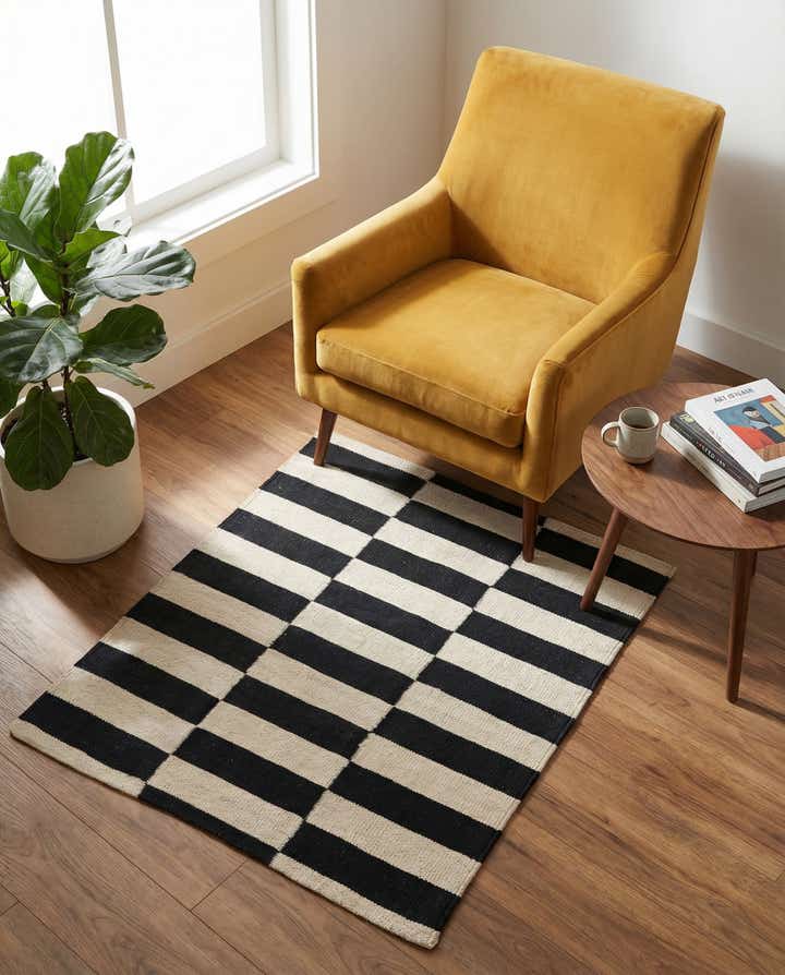 2' 8 x 3' 10 Hand Woven Kilim Modern Wool Rug