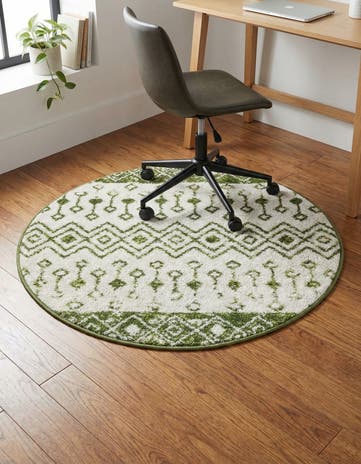 3' 3 x 3' 3 Moroccan Trellis Round Rug